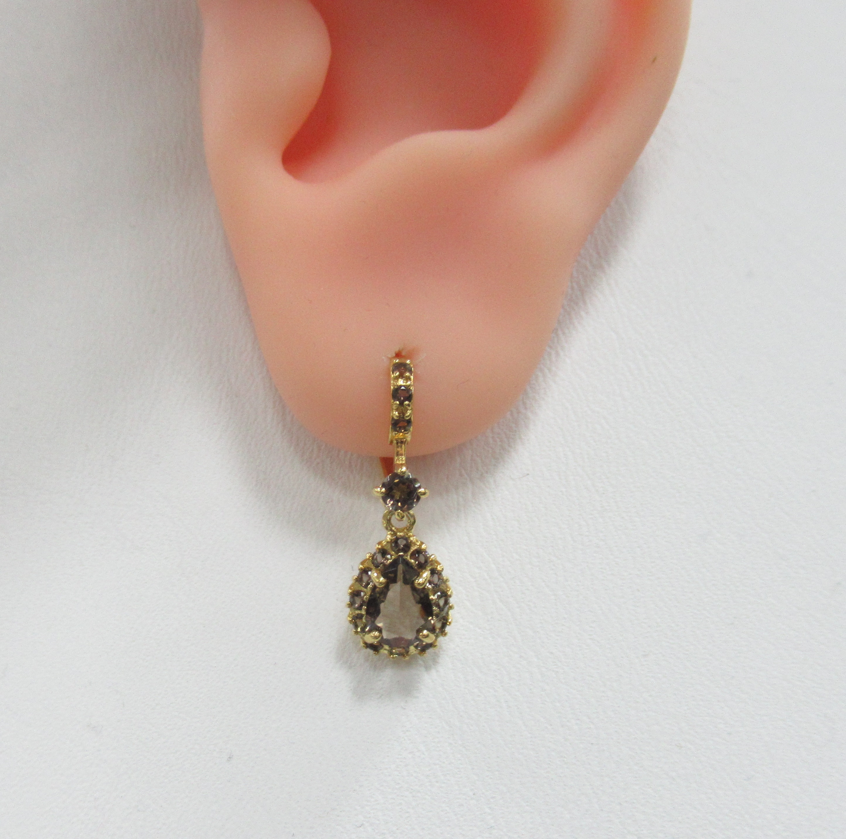 Серебряные серьги с раухтопазами